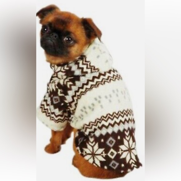 Casual Canine Fleece Dog Hoodie Winter Sweater Snowflake Adjustable Closure - Picture 2 of 10